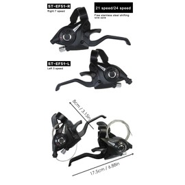 1 Pair Bicycle Gear Shift,Bike Shift Lever,Bike Speed Shifter,Bicycle Brake Levers Shifter,Bicycle Shifter Set,3x7Speed Shifter,21Speed Shifter with Gear Shift Cable,for City Bike,Road Bike