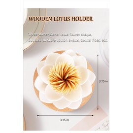 GZJINYUA Cotton Swab Holder Lotus Q-Tip Holder Toothpick Holder Dispenser Black and White Bathroom Accessories 3D Wooden Qtip Holder Cotton Swabs Holder Restroom Sink Bathroom Decor and Accessories