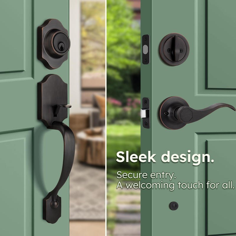 Moquin Double Door Handle Set for Front Door, Classic Double