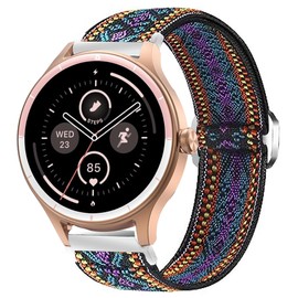 Compatible with FQQ Smartwatch Bands, LamshawStretch Elastics Nylon Adjustable Replacement Strap Accessories Compatible with FQQ/TOOBUR DR06 1.27 Inches Smart Watch/Homailida Smart Watch band G208 (Purple Blue)