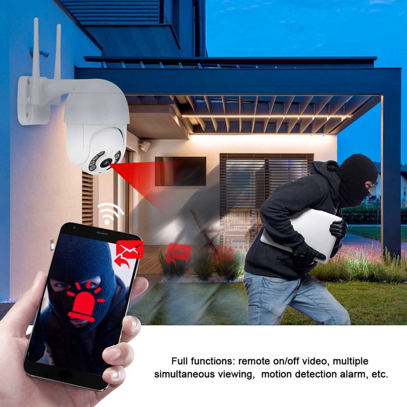 2in Waterproof PTZ Mini Dome Camera 1080P WiFi 8 Lights