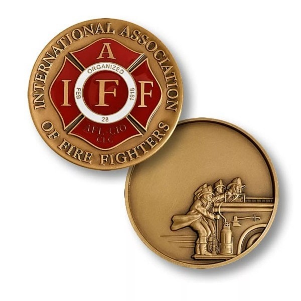 IAFF AFL-CIO CLC FIREMAN FIRE 1.75" CHALLENGE COIN