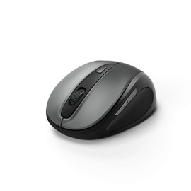 Hama Computermaus kabellos (Funkmaus mit 6 Tasten für PC, Laptop und Notebook, optische Maus mit ergonomischer Form für Rechtshänder, Empfindlichkeit verstellbar zw. 800/1200/1600 dpi) grau
