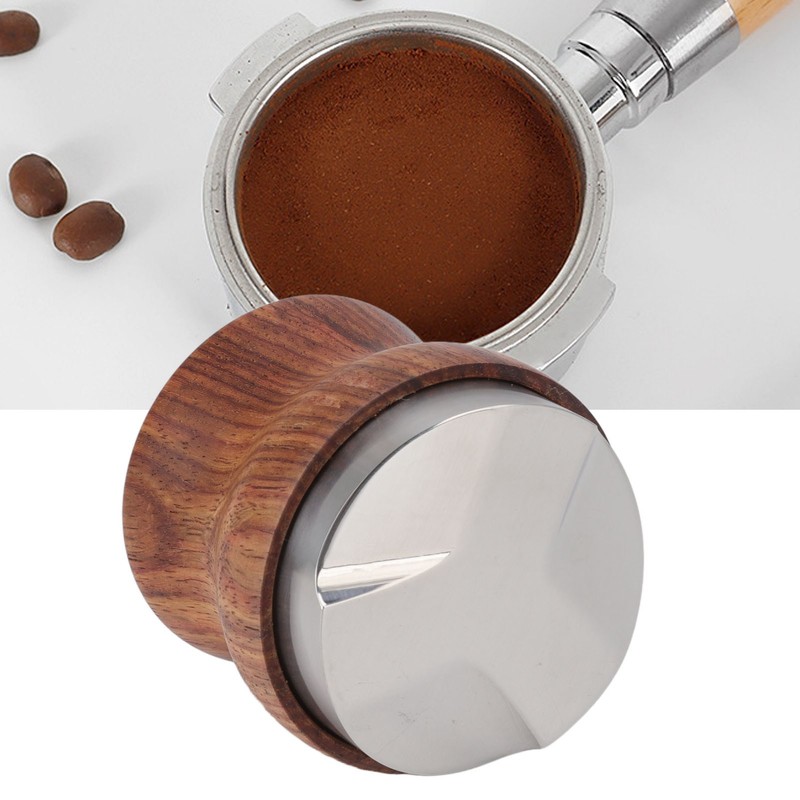 Coffee Distributor Stainless Steel Rosewood Coffee Tamper Leveler for Coffee