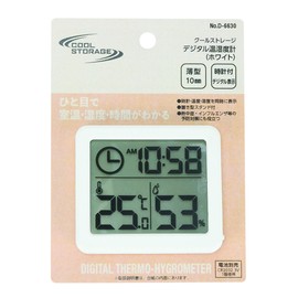 Pearl Metal D-6630 Cool Storage Digital Thermometer/Hygrometer, White