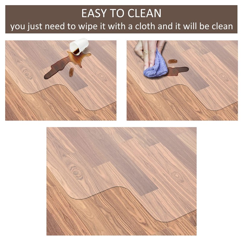 Office Chair Mat for Hardwood Floor, 48”x 36” Clear Floor