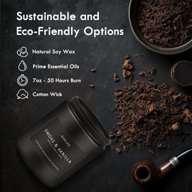 Scented Candles Set | Men Candle Set, Scented Candles for Home, Gifts for Men Aromatherapy Gift Set - 4 Pack Manly Gifts for Dad Fathers Day, Soy Candle of Leather/Smoke & Vanilla/Oak/Lavender