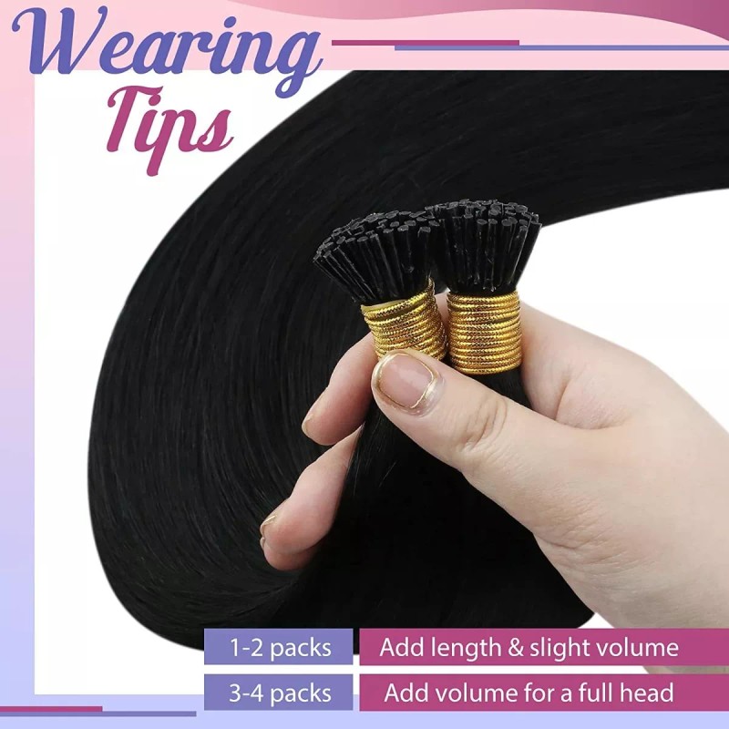 sunny hair Extensiones De Cabello Negro Azabache 22in 50gr