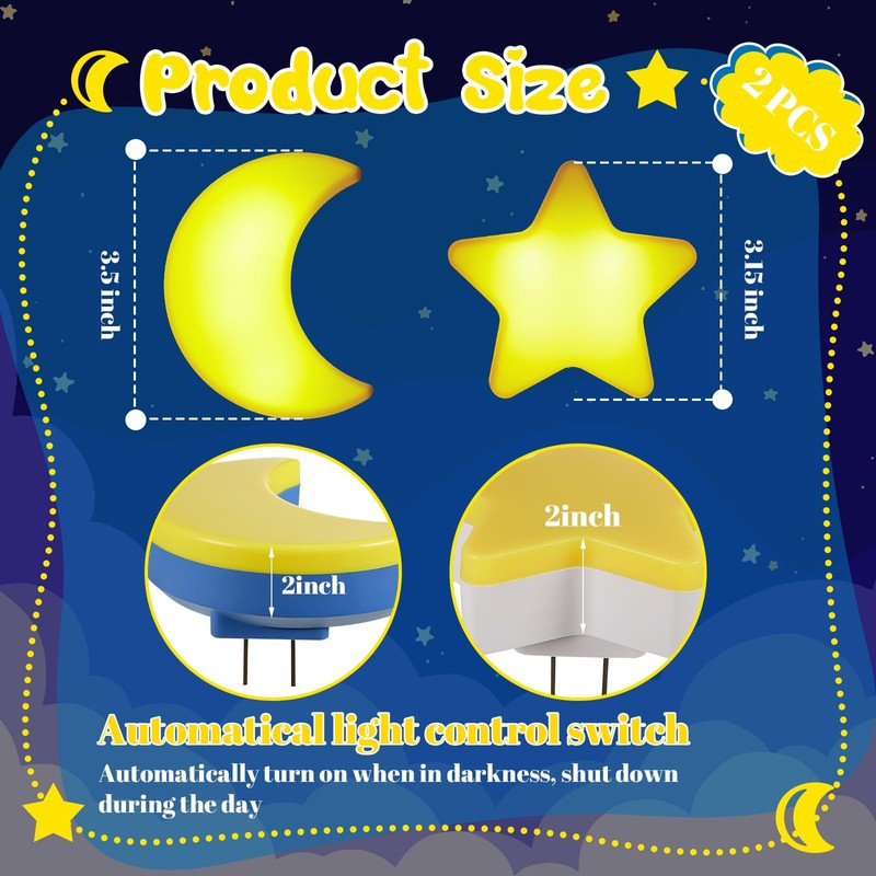 Mudder 2 Pack Night Light Plug into Wall Soft LED