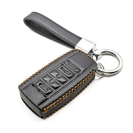 MECHCOS Compatible with Acura ILX MDX RDX RLX TLX Smart 5 Buttons Leather Keyless Entry Remote Control Key Fob Cover Case Protector Accessories, Black