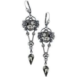 Krikor Dark Passion Women's Earrings Silver, Metal