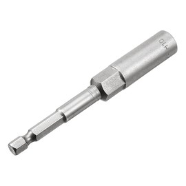 sourcingmap 1/4" Quick-Change Hex Shank 10mm Deep Socket Nut Setter Driver Drill Bit, 100mm Length, Metric No-Magnetic