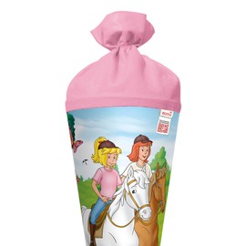 ROTH Schultüte, Bibi & Tina - Pferdefreunde, 70 cm, rund, Rot(h)-Spitze, Filzverschluss