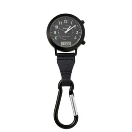 Nursey, Radio Wave, Analog/Digi, Carabiner, Upside Down Dial, Medical Nursing, Clock, Luminous Needle, Water Resistant to 10 ATM, Made in Japan, Black