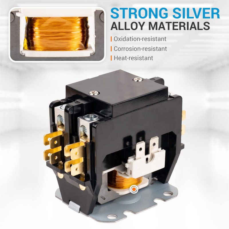 Ultra Durable 2 Pole Contactor 40 Amp 120VAC Coil by