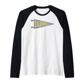 California Pennant Flag Across Chest Raglan Baseball Tee