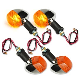 [Asula Project] Kawasaki Type Motorcycle Turn Signal, Universal Barrios Estoria W400 W650, Etc., Yellow, Set of 4
