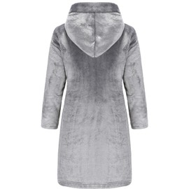 CJMJXPH Boys Soft Hooded Bathrobe Kids Warm Gamer Fleece Robe Sleepwear Gray 9-12 Years