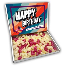 Jelly Bean Love Hearts Gift Box Happy Birthday Hamper (RETRO BIRTHDAY FRONT)