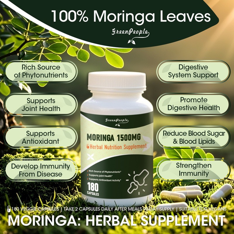 Greenpeople Moringa Oleifera Leaf Organic Extract 1500mg Serving 100% Pure