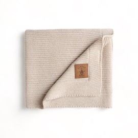 Little Dedi Baby Soft Knitted Blanket - Soft & Breathable - Oeko-Tex Certified - Lightweight & Cuddly - Perfect for Newborns, Toddlers, Cot, Pram & Baby Room (Beige Alina)