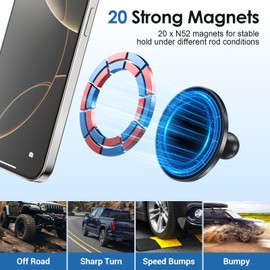 Magnetic Phone Mount Compatible with 2019-2026 Chevy Silverado HD, 2019-2021 GMC Sierra 1500 & 2020-2023 Sierra HD with 7"/8" Display, Metal Phone Holder Cradles Bracket Stand for All Smartphones