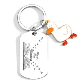 FRULX Stainless Steel Keychain with Cute Duck Pendant,Inspirational Phrase Gift for Friends and Sisters,Perfect Birthday Gifts for Girls,Thoughtful Gifts for Women,Cute Keychain,Gifts for Women
