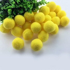 zalati Pompoms 100Pcs Small Balls Craft Decorations DIY Accessories for Kindergarten School Props - Yellow