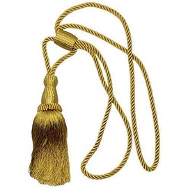 2 X Gold Satin Tasseled Curtain Adjustable TIE Backs TIEBACKS 23" *JO*