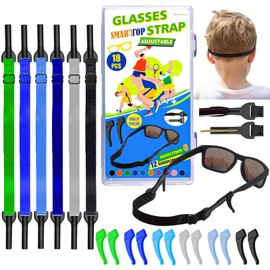 SMARTTOP Adjustable Glasses Strap-6 Pack No Tail Eyeglass Straps Eyewear Retainer Sport Unisex Sunglass Straps Holder(8.2 IN)