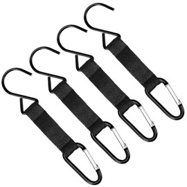 4PCS Fence Hooks S Type Hardware Hook Metal Hooks Baseballs Bucket with Balls Metal snap Hooks Hanging s Shaped Hook s Hooks for pots Pans Bolt s-Hook to Rotate,Black
