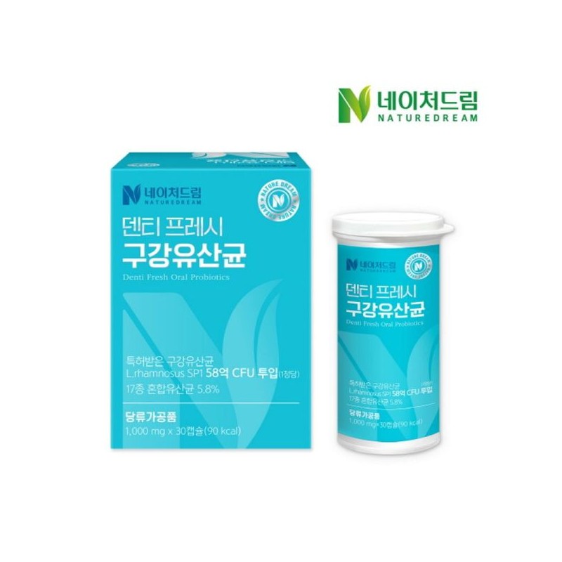 Nature Dream 네이처드림 덴티 프레시 구강유산균 1000mg 30정 1박스 Nature