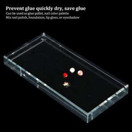 Glass Rectangle Nail Art Palettes, Manicure Colour Mixing Mixing DIY Tools