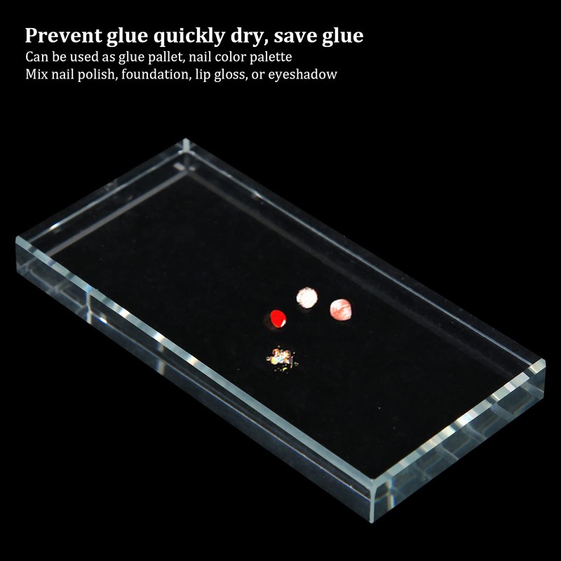 Glass Rectangle Nail Art Palettes, Manicure Colour Mixing Mixing DIY