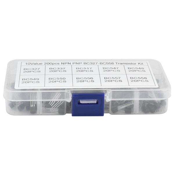 KooingTech 200 Piece Transistor Set, Diodes Assortment Kit with Clear