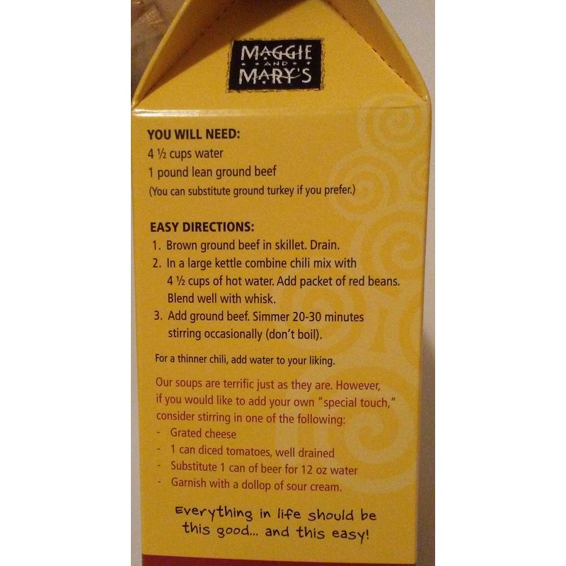 Maggie and Mary's Soup Mixes Chill-Chasin' Chili