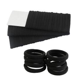 HXIELEC 75 PCS Thick Black Cotton Hair Ties - No Damage Elastic Ponytail Holders for Thick, Heavy, and Curly Hair