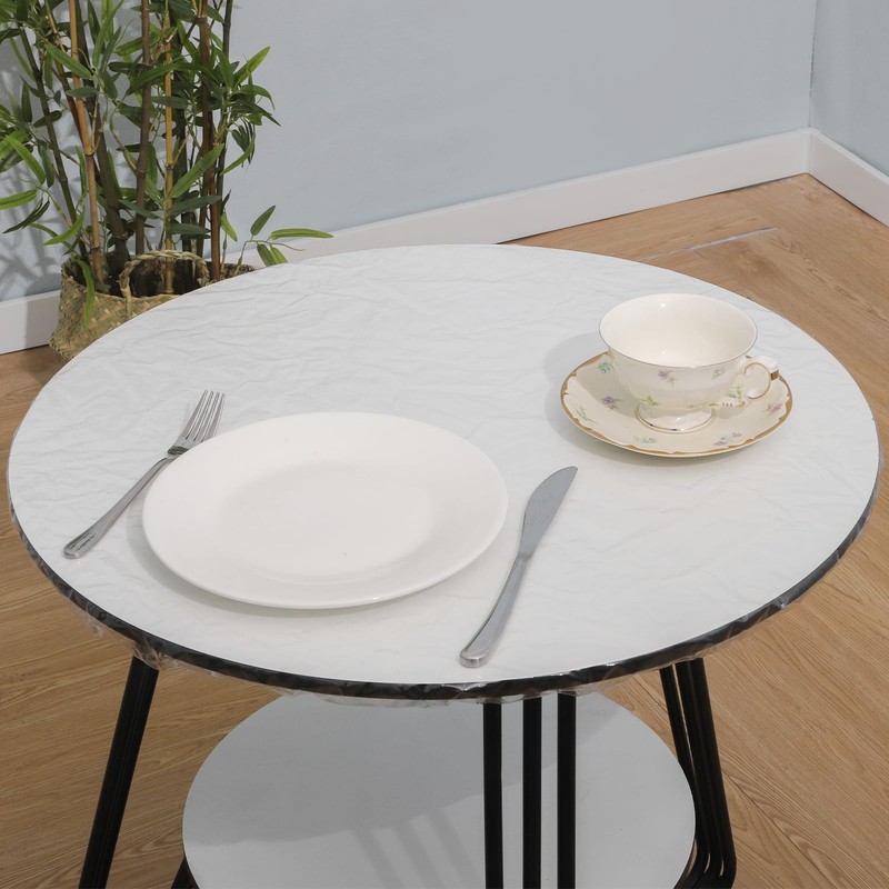 Clear Rectangular Fitted Vinyl Tablecloth- Heavy Duty Elasticized Table Cover