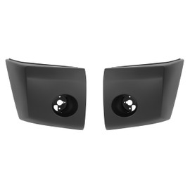 HECASA Front Bumper End Cap Cover Compatible with 2004-2007 Nissan Pathfinder Armada/Titan/Armada Replacement for NI1004145 620257S220 NI1005147 620247S220 Bumper Corner W/Fog Light Hole Black-Pair