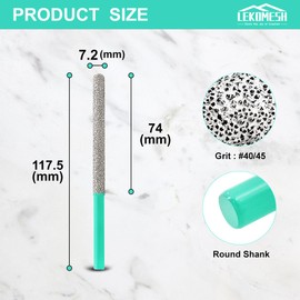 Diamond Mortar Raking Bit LEKOMESH - 2pcs 7.2mm x 74mm Brickwork Joint Mortar Removal and Tuck Pointing for Old Mortar,Blown,Damaged Bricks or Natural Stone Removal,Round Shank