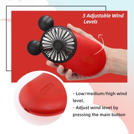 DecoLife Cute Handheld Mini USB Fan, Rechargeable Portable Fan, 3 Adjustable Speeds and Wearable Accessories, Pocket Size for Indoor Or Outdoor Activities (Blue)