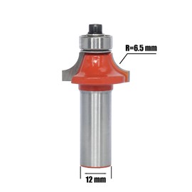 AKYLIN Rounding Cutter 12 mm Shank, R6.35, Milling Cutter for Router with Ball Bearings, Tungsten Carbide 2 Flows