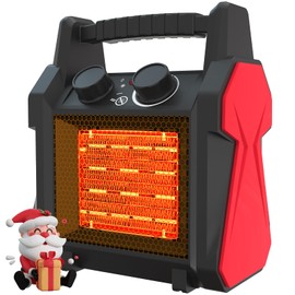 AgiiMan Outdoor Heater for Patio, 1500W Portable Electric Heater with Tip-Over & Overheat Protection, Space Heaters with 3 Heating Modes and Quiet Fan for Garage, Greenhouse, Indoor Outdoor Safe Use