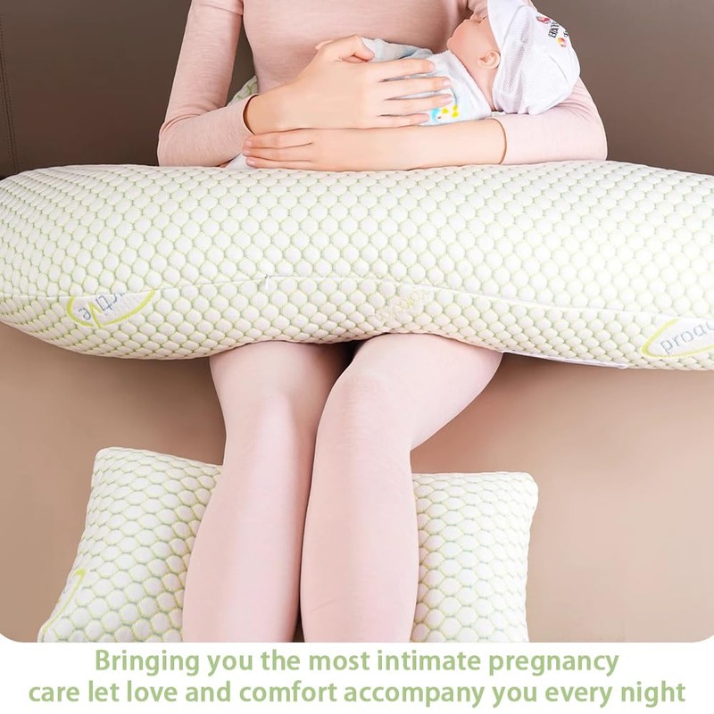 Pregnancy Pillow with Detachable & Adjustable Pillow Cover, Soft Pregnancy