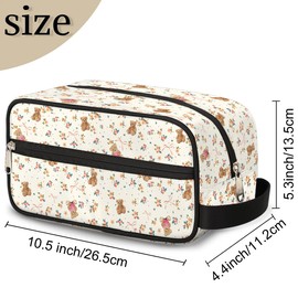 FZDXZJJ Travel Toiletry Bag for Women Girl,Waterproof Lightweight Makeup Cosmetic Bag Organizer with Handle & Zip Pockets Toiletries Bag for Gym,Beach - Cute Bear