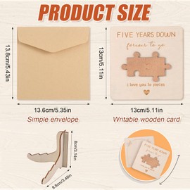 5 Year Happy Anniversary Card for Husband Wife, Wooden Anniversary Card for Him Her Wedding Funny Wood for Couple