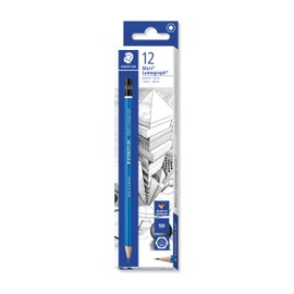 STAEDTLER Mars Lumograph 9H Graphite Art Drawing Pencil, Very Hard, Break-Resistant Bonded Lead, 12 Pack, 100-9H, blue (100-9H VE)