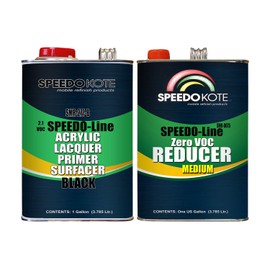 Speedokote 2.1 voc Acrylic Lacquer Primer Black 2 gal. kit Mid Temp Reducer SMR-277-B/0075