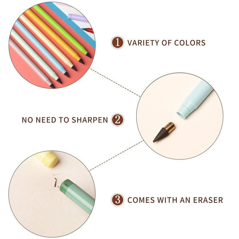 Ourdort Eternal Pencil, Pack of 6 Eternal Pencils, Portable Everlasting