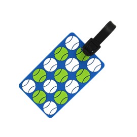 Tennis Bag Tag – Tennis Balls Design, Durable Silicone Luggage Tag, Waterproof & Secure, Easy Bag Identification with Adjustable Strap, Perfect for Tennis Lovers & Gifts